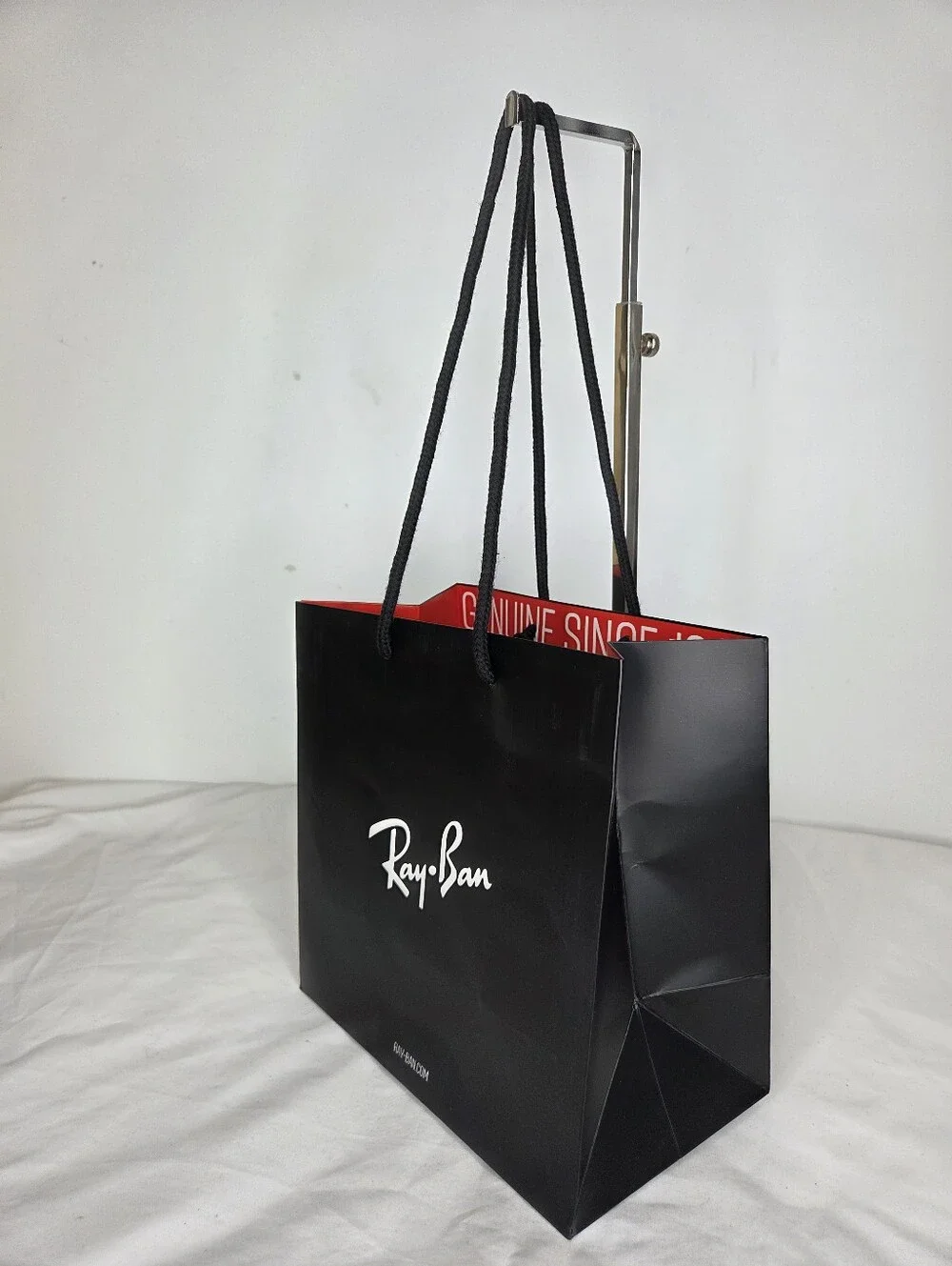 Ray-Ban Black Shopping Bag with Red Interior